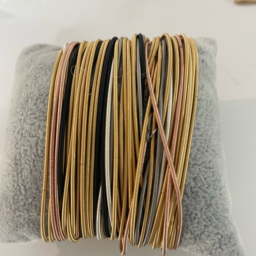 Mixed Metal Dia Bracelet Set